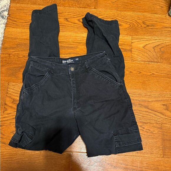 Hollister size 00 deep navy cargo high rise dad jeans - Picture 1 of 7
